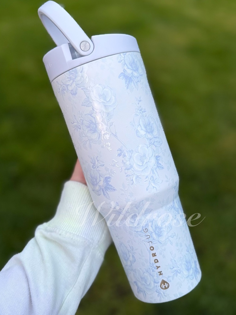 HydroJug Cherish 40OZ Sport Traveler Floral Collection Blue Rose BRAND NEW